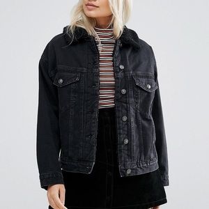 Denim Jacket Washed Black UK size 8/US size 4